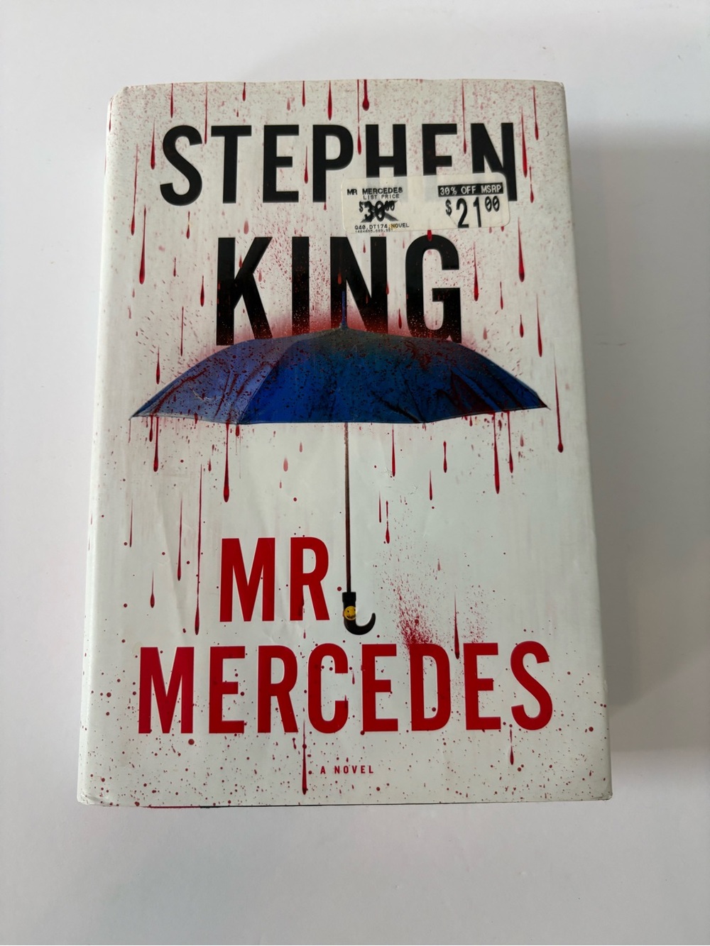 Stephen King Mr. Mercedes Hardcover Novel - White, Red, Blue